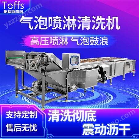 TFS－FC2拓福斯气泡喷淋清洗机 全自动小龙虾清洗流水线 牡蛎清洗设备