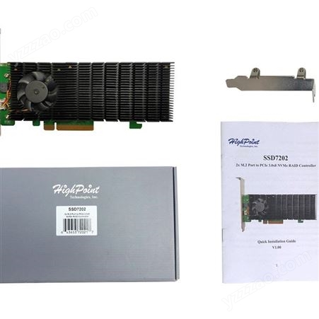 HighPoint火箭SSD7202M.2NVMe阵列卡PCIe3.0x8支持RAID0/1启动