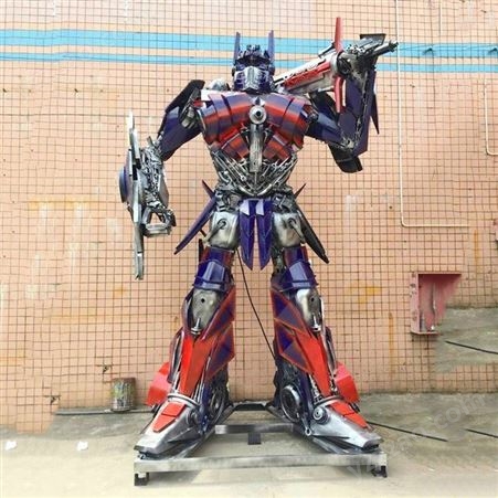 钢雕变形金刚_金属雕塑机器人模型_尚武_生产厂家