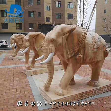 石雕大象雕像 定制青石大象石雕专业加工
