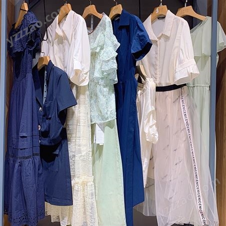 新作2021年夏季大方优雅连衣裙 广州十三品牌女装批发市场
