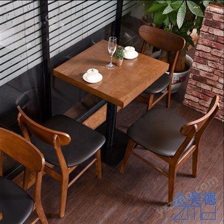 主题餐厅实木餐桌定制，奶茶店防火板桌子定做，抽屉式餐桌，众美德家具
