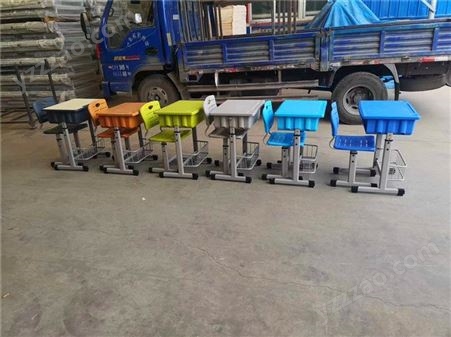 铝合金腿塑料桌面学生课桌椅  河北沧州课桌椅生产厂家