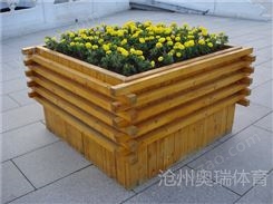 定制公园广场花箱花盆 实木组合 种植花草园艺景观产品