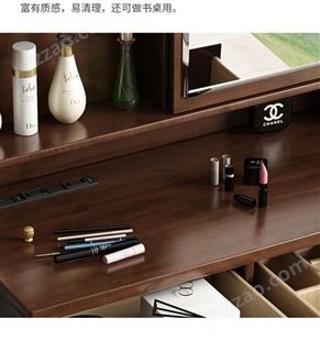 三得益新中式全实木梳妆台卧室化妆台化妆桌收纳柜一体全屋定制