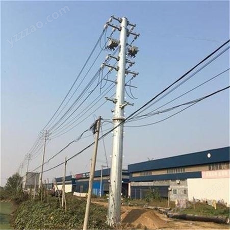66KV电力钢杆 双回路钢管线杆12米钢管电力塔
