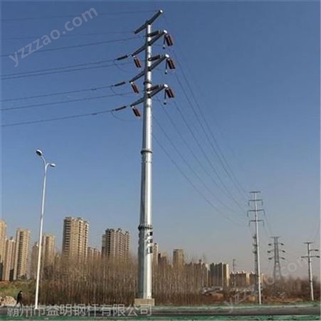益明工厂定制生产 架空钢管杆 电力钢杆 电力钢管杆