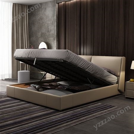 搏德森北欧床简约现代小户型储物床1.8米1.5极简风格双人床高箱婚床厂家
