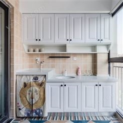 惠州全铝洗衣机阳台柜一体式 双门开阳台柜