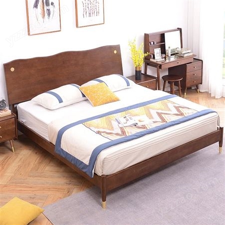 搏德森工厂直销全实木床1.8米1.5现代简约卧室家具北欧橡木双人床