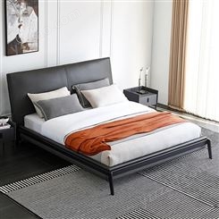 搏德森意式极简软体床现代简约双人床1.8米主卧室北欧轻奢软包床厂家