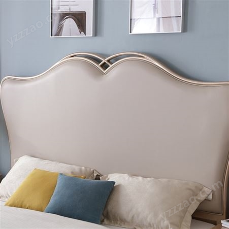 搏德森美式实木床轻奢床现代简约主卧欧式婚床法式公主床超纤皮软靠床